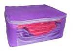 Large 8.5 inch Height Non Woven Saree Cover - Purple