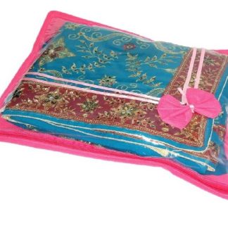 Non Woven Top Transparent Saree Cover 2 inch Height Purple (Code: S004)