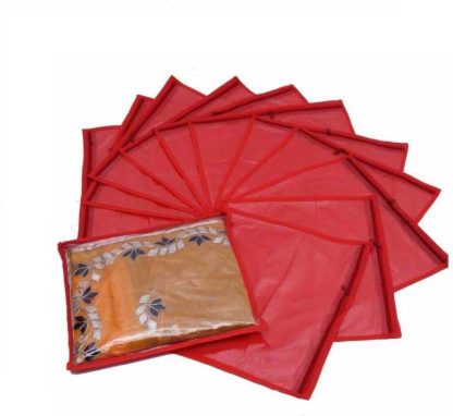 Single red non woven saree cover
