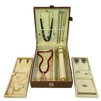 Long Locker Case Organizer Storage Jewellery Vanity Box -Chocolate (Code: J027)