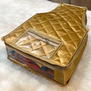 Quilted Satin Blouse Cover - Gold (Code: G022)