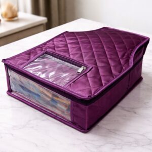 Quilted Satin Blouse Cover – Purple (Code: G022)