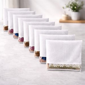 Single Non Woven Flaps Saree Packing Bags - Pack of 12 (Code: S034)