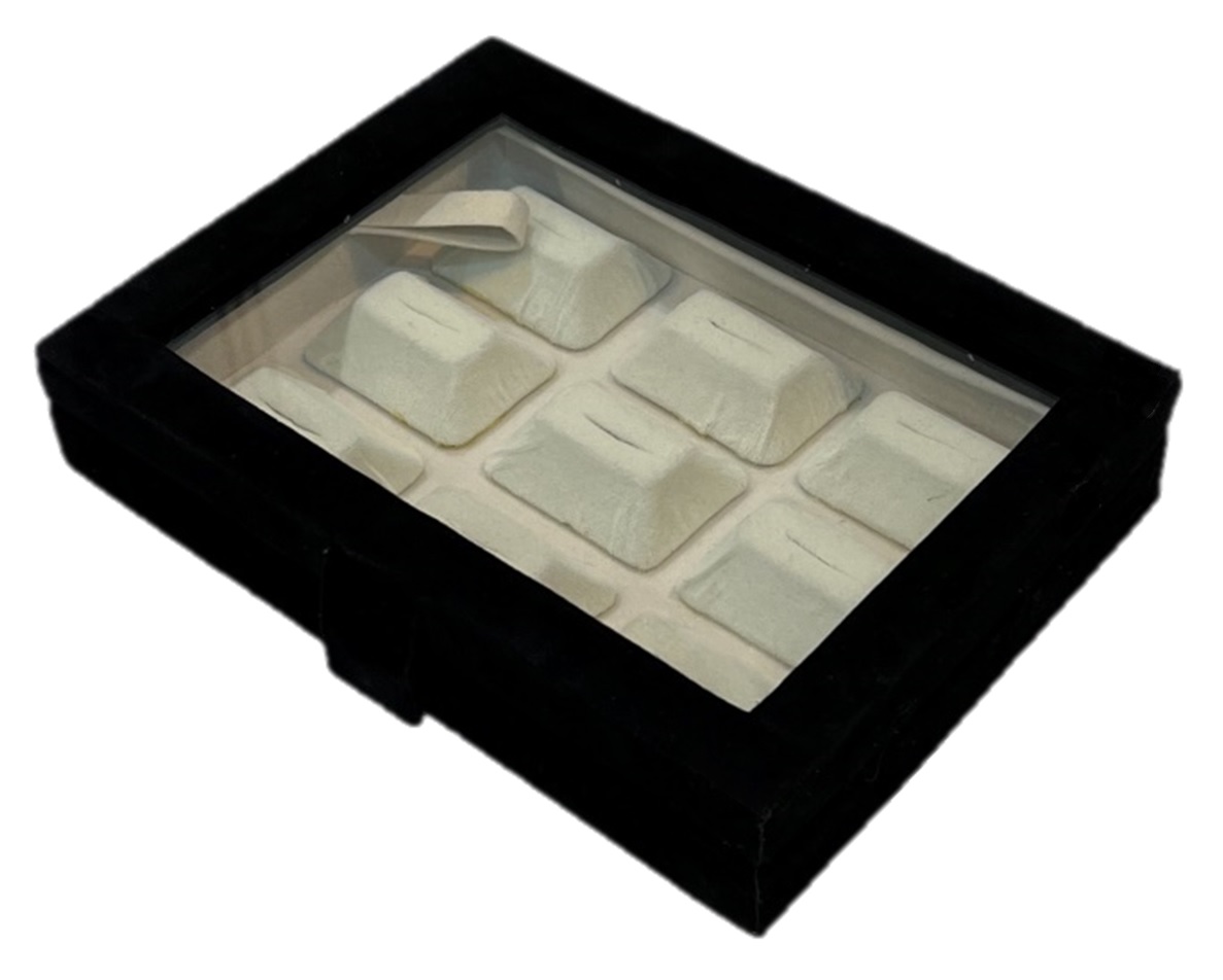 Addyz Ring Box - Clear Top - For 9 Pieces - Size 9x6 inch (Code : J034) - Image 3