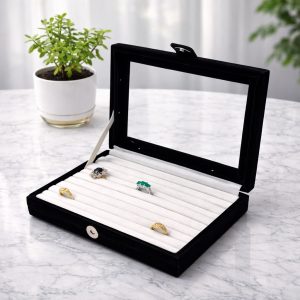 Addyz Ring Box with clear Display Black (Code - J047)