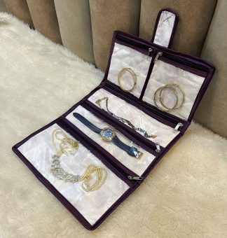 Premium finish 5 different size pockets Jewellery and Small Accessories Travel organizer  (Code-T059)