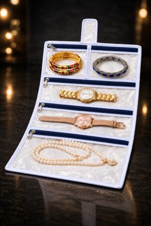 Premium finish 5 different size pockets Jewellery and Small Accessories Travel organizer  (Code-T059)