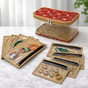 Jewelry Kit with 4 long pouches and 4 square pouches (J052)