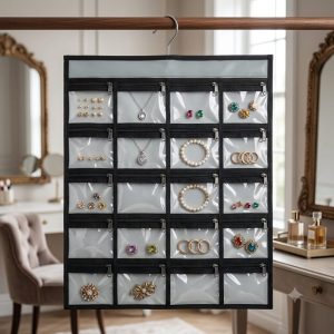 Addyz Non Woven 20 Pockets Hanging Jewellery Organizer (H022)