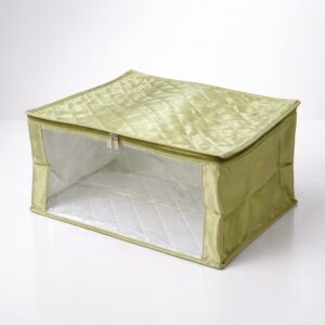 Large Satin Saree Cover Olive (Code: S015)