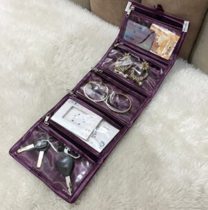 Satin Bindi Pocket cum Hanging Organizer Purple (Code: J056)